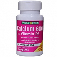 Нэйчес Баунти Кальций 600 с витамином D 60 таблеток (Natures Bounty Calcium 600 with vitamin D3)