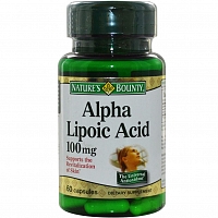 Нэйчес Баунти Альфа-Липоевая кислота 100 мг 60 капсул (Natures Bounty Alpha Lipoic Acid)