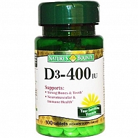 Нэйчес Баунти Витамин D3 400 ME 250 мг 100 капсул (Natures Bounty Vitamin D3 400 IU)