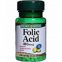 Нэйчес Баунти Фолиевая кислота 400 мкг 100 таблеток (Natures Bounty Folic Acid 400 mg)